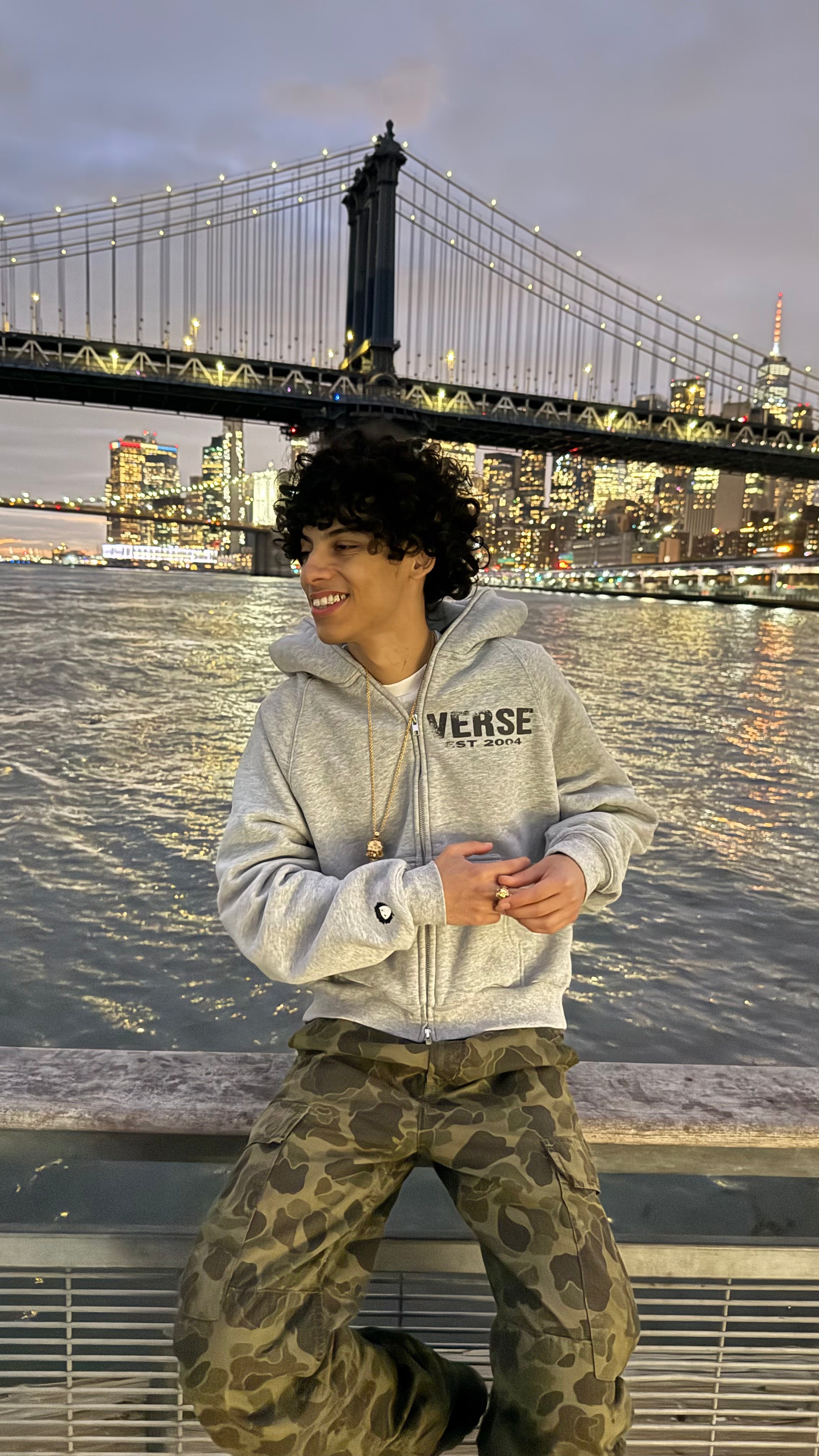 Zip up VERSE hoodie gray