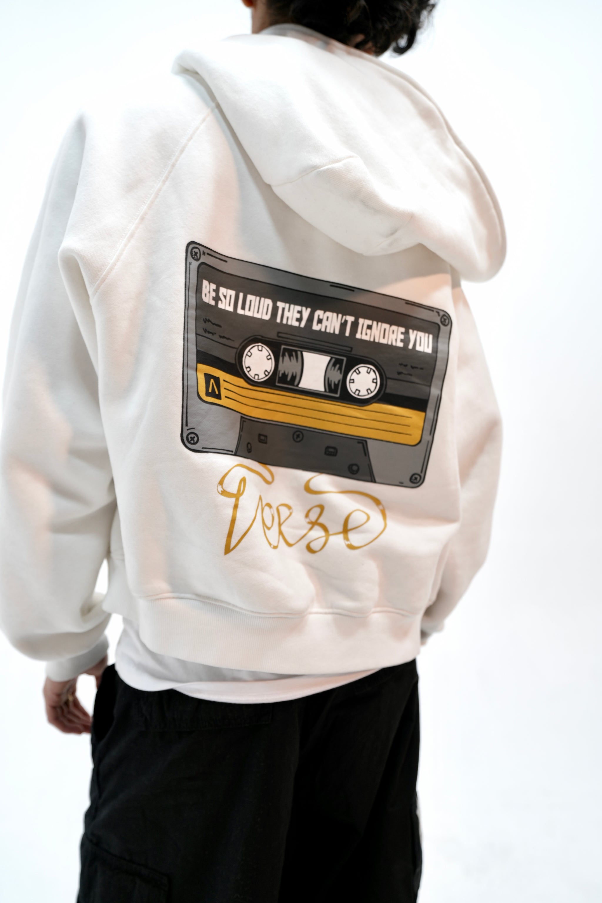Zip up VERSE hoodie white