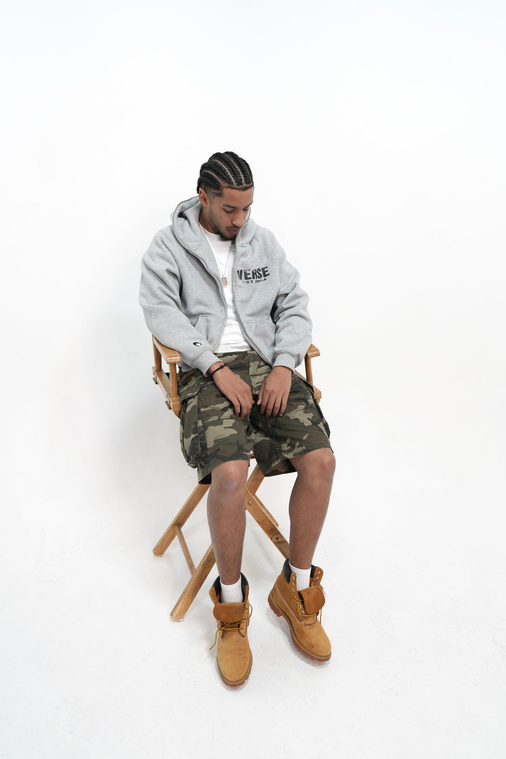 Zip up VERSE hoodie gray
