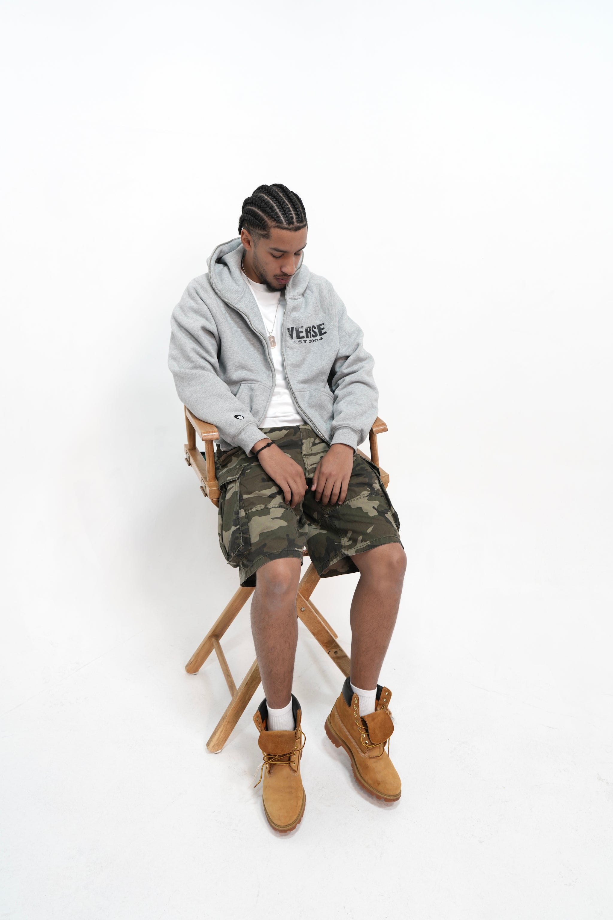 Zip up VERSE hoodie gray